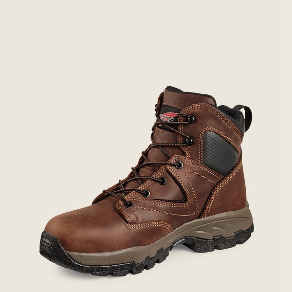 Red Wing Mens Truhiker - 6-inch Safety Toe - Hiking Boots Brown/Black - 6510RVBSM